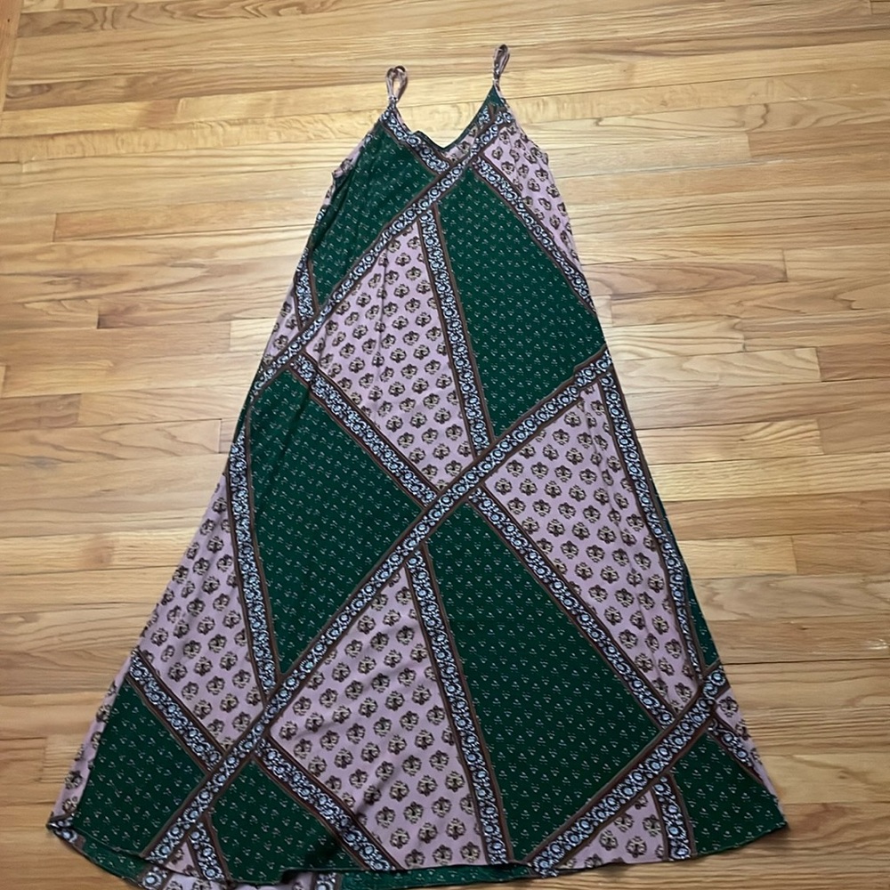 Natural Life Maxi Dress Sz XS Boho Western Cowgirl Core Patchwork Summer Comfy